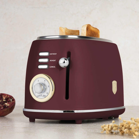BH/9520, Tostadora, Burdeos mate, Tostadora eléctrica, Dos rebanadas, Electrodomésticos de cocina