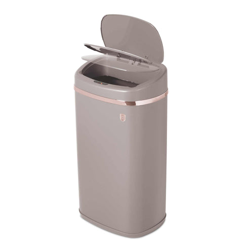 BH/9523, Cubo de basura con sensor de 58 l, color topo mate, cubo de basura con sensor, eléctrico/batería, cubo de basura, cubo de basura, utensilios de cocina