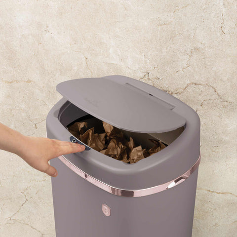 BH/9523, Cubo de basura con sensor de 58 l, color topo mate, cubo de basura con sensor, eléctrico/batería, cubo de basura, cubo de basura, utensilios de cocina