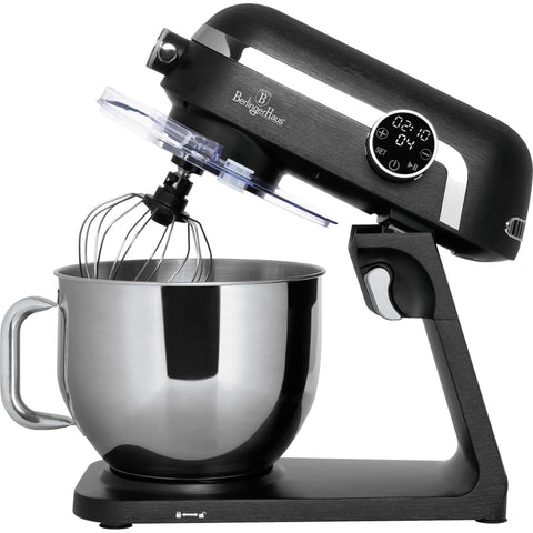Product image of Kitchen machine. Part of the Black Vantage Collection/Matte Black Collection/Black Silver Collection . Features: • Material: cast aluminium body and stainless steel • 1800 W, 220-240V, 50/60 Hz • Include: • 18/10 stainless steel bowl 7L • Cast aluminium non-st.... (Studio view). Official Berlinger Haus product, boosted by Promintra sl.
