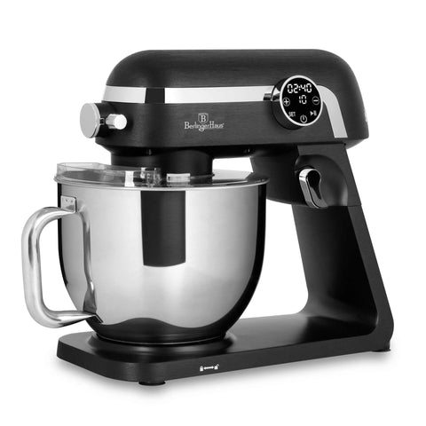Product image of Kitchen machine. Part of the Black Vantage Collection/Matte Black Collection/Black Silver Collection . Features: • Material: cast aluminium body and stainless steel • 1800 W, 220-240V, 50/60 Hz • Include: • 18/10 stainless steel bowl 7L • Cast aluminium non-st.... (Studio view). Official Berlinger Haus product, boosted by Promintra sl.