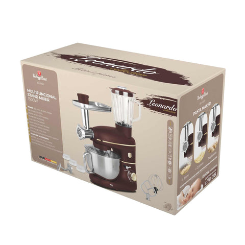 BH/9531, Robot de cocina multifunción 4 en 1, Matt Bordeaux, robot de cocina, multiusos, eléctrico, batidora de pie, robot de cocina, Embalaje del producto.
