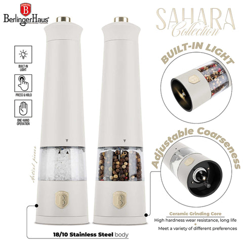BH/9545,BH/9545N,Juego de 2 molinillos eléctricos de sal y pimienta,Crema mate,Juego de molinillos de sal y pimienta,eléctrico/batería,Juego de molinillos eléctricos de sal y pimienta,Juego de molinillos de sal y pimienta,Aparatos de cocina,Molinillo de sal y pimienta