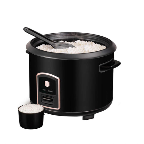 Product image of Electric rice cooker. Part of the Black Rose Collection . Features: • Material: stainless steel, aluminum, glass, plastic • 220-240V 50 / 60Hz 700W • Capacity: 1,8L, 10 cups • Length of power cord: 110 cm • Color: b.... (Studio view). Official Berlinger Haus product, boosted by Promintra sl.