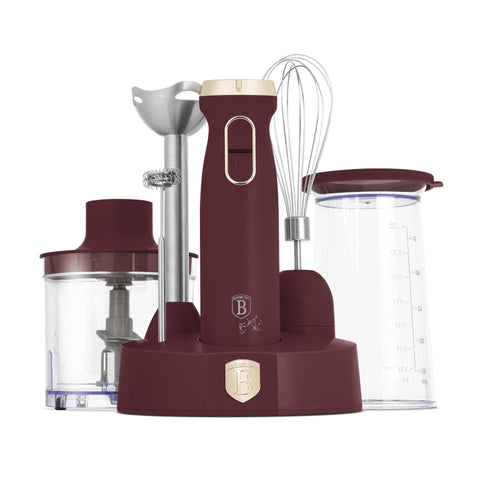 BH/9563, Liquidificador de mão 6 em 1, Bordô Fosco, Liquidificador de mão elétrico, Liquidificador de imersão, Liquidificador de mão com suporte