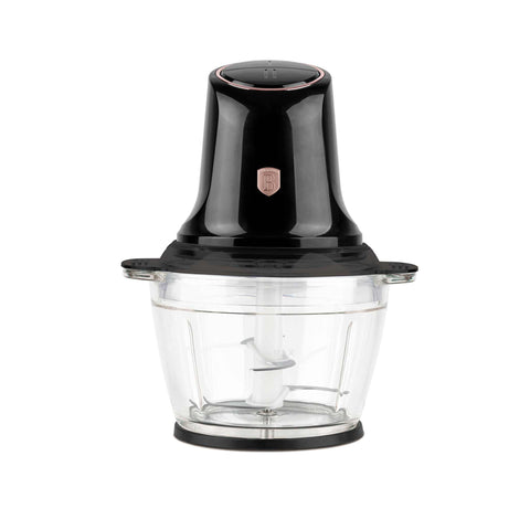 BH/9575, Picadora multifunción con recipiente de vidrio, color negro y oro rosa, picadora multifunción, eléctrica, picadora, picadora de alimentos, picadora de verduras, picadora de ajo, multifunción, utensilios de cocina, rebanadora y picadora.