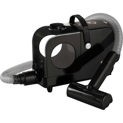 Product image of Pet grooming vacuum cleaner. Part of the Black Rose Collection . Features: • Power: 220-240V, 50-60Hz, 350W • Dust capacity: 2,2L • Accessories: • Hair remover roller • Crevice tool • Deshedding brush • Grooming brush • El.... (Studio view). Official Berlinger Haus product, boosted by Promintra sl.