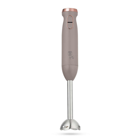 Product image of Hand blender. Part of the Taupe Collection . Features: • Material: stainless steel, plastic • Voltage: 220-240V 50-60Hz • Power: 800W • Color: matt taupe. (Studio view). Official Berlinger Haus product, boosted by Promintra sl.