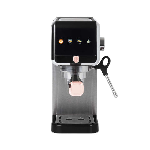 BH/9622, Cafetera digital espresso, Negra, Oro rosa, Cafetera espresso, Eléctrica, Cafetera eléctrica, Cafetera espresso con espumador de leche, Electrodomésticos de cocina, Cafetera