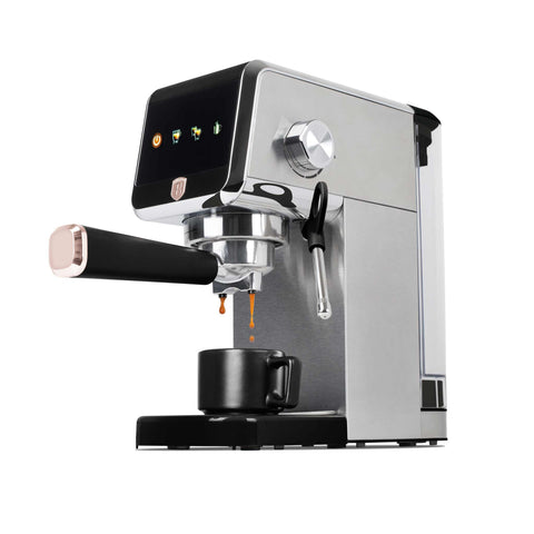 BH/9622, Cafetera digital espresso, Negra, Oro rosa, Cafetera espresso, Eléctrica, Cafetera eléctrica, Cafetera espresso con espumador de leche, Electrodomésticos de cocina, Cafetera