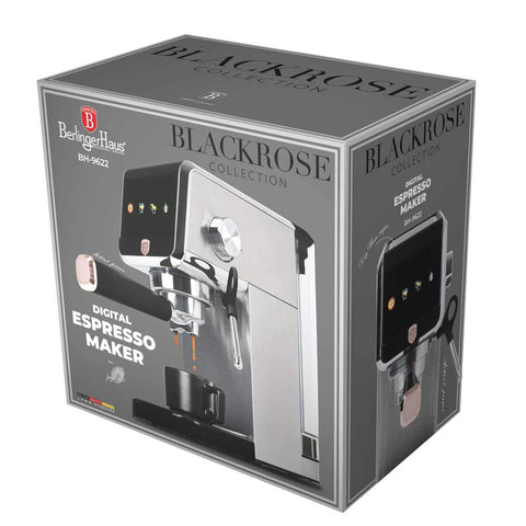 BH/9622, Cafetera digital espresso, Negra, Oro rosa, Cafetera espresso, Eléctrica, Cafetera eléctrica, Cafetera espresso con espumador de leche, Electrodomésticos de cocina, Cafetera