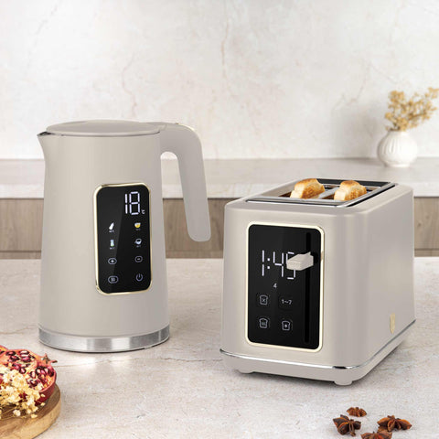 BH/9663, Tostadora digital, Crema mate, Tostadora eléctrica, Tostadora de dos rebanadas, Electrodomésticos de cocina