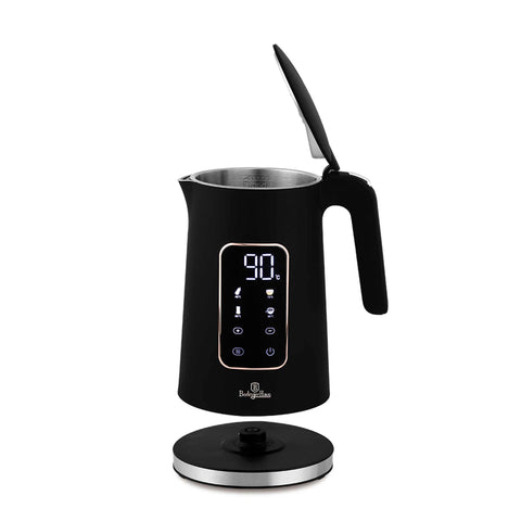 Product image of Digital electric kettle. Part of the Black Rose Collection . Features: • Material: 18/10 stainless steel inside, plastic • Capacity: 1,7L • Voltage: 220-240V,50/60Hz • Power: 2200W • Length of power cord: 70-75 cm • Co.... (Studio view). Official Berlinger Haus product, boosted by Promintra sl.
