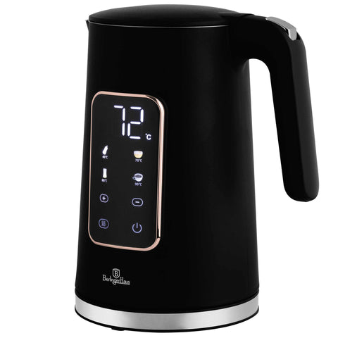 Product image of Digital electric kettle. Part of the Black Rose Collection . Features: • Material: 18/10 stainless steel inside, plastic • Capacity: 1,7L • Voltage: 220-240V,50/60Hz • Power: 2200W • Length of power cord: 70-75 cm • Co.... (Studio view). Official Berlinger Haus product, boosted by Promintra sl.