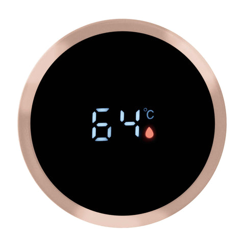 Imatge del producte d'ampolla amb indicador LED de temperatura de 0,5L. Forma part de la col·lecció Taupe. Característiques: • Material: cos interior d'acer inoxidable 18/10 amb recobriment en pols mat • Capacitat: 0,5 L • Filtre purificador d'acer inoxidable 18/10 • Color: taupe mat... (Vista d'estudi). Producte oficial de Berlinger, impulsat per Promintra sl.