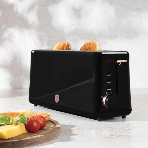 BH/9685, Tostadora, Negra, Oro Rosa, Tostadora con ranura larga, Eléctrica, Ranura larga, Electrodomésticos de cocina