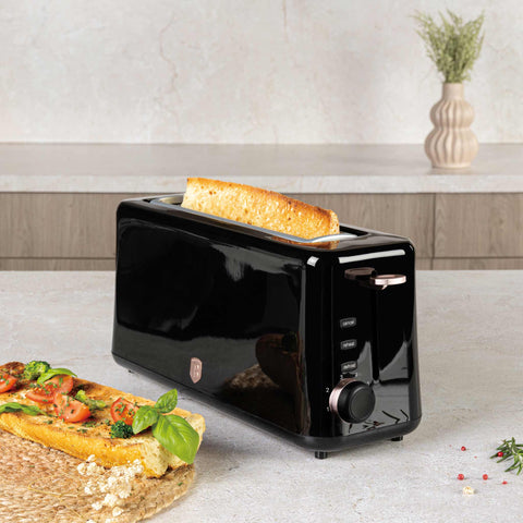 BH/9685, Tostadora, Negra, Oro Rosa, Tostadora con ranura larga, Eléctrica, Ranura larga, Electrodomésticos de cocina