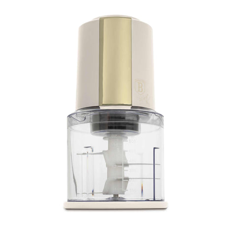 Product image of Chopper 2in1. Part of the Sahara Collection . Features: • Material: plastic • Power: 300 W • 220-240 V 50 Hz • Capacity: 0,6L • Color: cream. (Studio view). Official Berlinger Haus product, boosted by Promintra sl.
