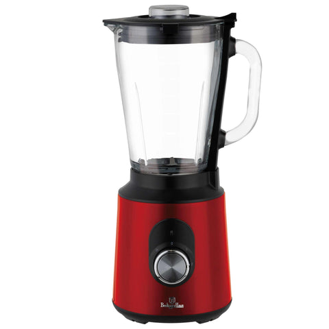 Imatge del producte de batedora de taula amb recipient de VIDRE d'1,5 L i 1000 W. Forma part de l'edició Metallic Line Burgundy. Característiques: • Material: acer inoxidable, vidre, plàstic • Potència: 1000 W • Voltatge: 220-240 V, 50-60 Hz • Recipient de vidre d'1,5 L amb doble sistema de bloqueig de seguretat (ambdós en...). (Vista d'estudi) per a la marca oficial de Berlinger Haus.
