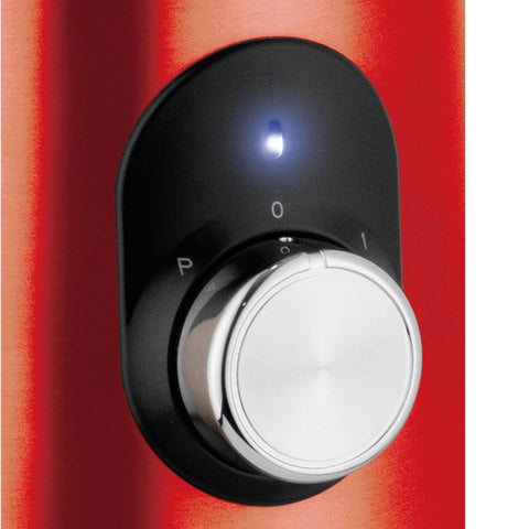 Imatge del producte de batedora de taula amb recipient de VIDRE d'1,5 L i 1000 W. Forma part de l'edició Metallic Line Burgundy. Característiques: • Material: acer inoxidable, vidre, plàstic • Potència: 1000 W • Voltatge: 220-240 V, 50-60 Hz • Recipient de vidre d'1,5 L amb doble sistema de bloqueig de seguretat (ambdós en...). (Vista d'estudi) per a la marca oficial de Berlinger Haus.