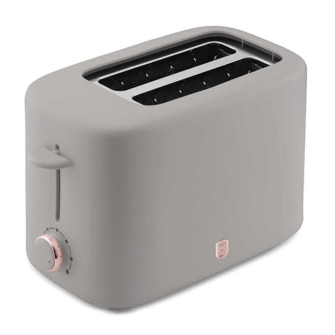 Product image of Toaster with cover. Part of the Taupe Collection . Features: • Material: stainless steel with plastic housing • 220-240V 50/60 Hz 750W • Color: matt taupe. (Studio view). Official Berlinger Haus product, boosted by Promintra sl.