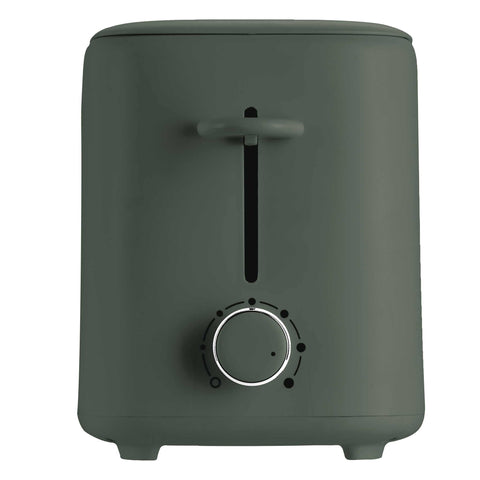 Product image of Toaster with cover. Part of the Matte Green Collection . Features: • Material: stainless steel with plastic housing • 220-240V 50/60 Hz 750W • Color: matt green. (Studio view). Official Berlinger Haus product, boosted by Promintra sl.