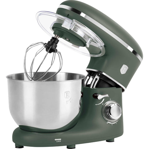 Imatge del producte de robot de cuina. Part de la col·lecció Matte Green. Característiques: • Material: acer inoxidable, plàstic • 1300 W, 220-240V, 50/60 Hz • Inclou: • Bol d'acer inoxidable 18/10 de 6L • Ganxo per a massa antiadherent • Bol antiadherent... (Vista d'estudi). Producte oficial de Berlinger, impulsat per Promintra sl.