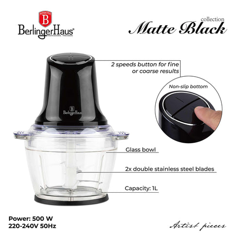 Hachoir multifonction avec récipient en verre