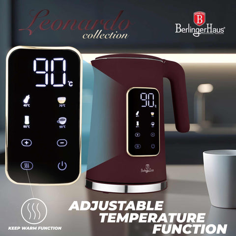 BH/9735, Hervidor eléctrico digital, Matt Bordeaux, Hervidor eléctrico e., Eléctrico, Hervidor eléctrico digital A, Electrodomésticos de cocina, Hervidor