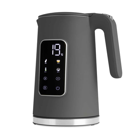 Product image of Digital electric kettle. Part of the Anthracite Collection . Features: • Material: 18/10 stainless steel inside, plastic • Capacity: 1,7L • Voltage: 220-240V,50/60Hz • Power: 2200W • Length of power cord: 70-75 cm • Co.... (Studio view). Official Berlinger Haus product, boosted by Promintra sl.