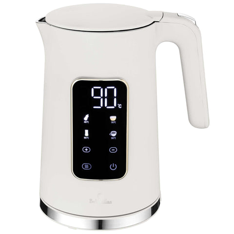 Product image of Digital electric kettle. Part of the Sahara Collection . Features: • Material: 18/10 stainless steel inside, plastic • Capacity: 1,7L • Voltage: 220-240V,50/60Hz • Power: 2200W • Length of power cord: 70-75 cm • Co.... (Studio view). Official Berlinger Haus product, boosted by Promintra sl.