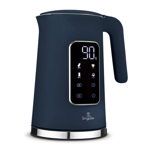 Product image of Digital electric kettle. Part of the Deep Sea Collection . Features: • Material: 18/10 stainless steel inside, plastic • Capacity: 1,7L • Voltage: 220-240V,50/60Hz • Power: 2200W • Length of power cord: 70-75 cm • Co.... (Studio view). Official Berlinger Haus product, boosted by Promintra sl.