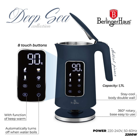 BH/9767, Hervidor eléctrico digital, Azul mate, Hervidor eléctrico e., Eléctrico, Hervidor eléctrico digital A, Electrodomésticos de cocina, Hervidor