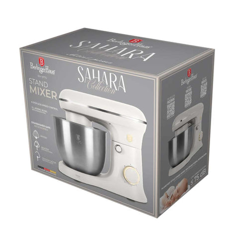Product image of Kitchen machine. Part of the Sahara Collection . Features: • Material: stainless steel, plastic • 1500 W, 220-240V, 50/60 Hz • Include: • 18/10 stainless steel bowl 5L • Non-stick dough hook • Non-stick bea.... (Studio view). Official Berlinger Haus product, boosted by Promintra sl.