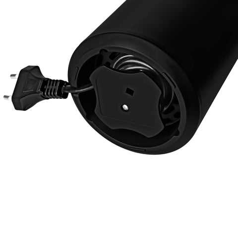 Product image of Electric coffee grinder. Part of the Black Rose Collection . Features: • Power: 150 W • 220V-240V 50/60 Hz • Stainless steel bowl • Stainless steel blades • Color: black- rose gold. (Conceptual view). Official Berlinger Haus product, boosted by Promintra sl.