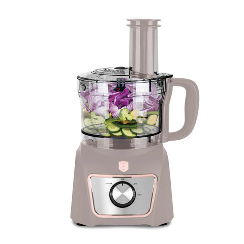 Product image of 8in1 food processor. Part of the Taupe Collection . Features: • Material: stainless steel, plastic • Voltage: 220-240V 50-60Hz • Power: 500W • Included: • stainless steel chopper blade • 2-side stainless steel.... (Conceptual view). Official Berlinger Haus product, boosted by Promintra sl.