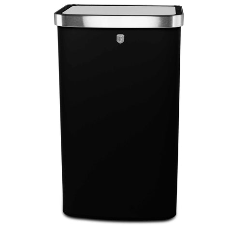 Product image of Sensor bin 60L. Part of the Black Vantage Collection/Matte Black Collection/Black Silver Collection . Features: • Material: steel • Size: 65*38,5*28,5 cm, 60L • Power: 4 pcs AA battery (not included) • Color: matt black. (Studio view). Official Berlinger Haus product, boosted by Promintra sl.