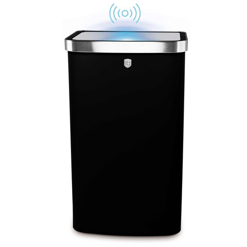 Product image of Sensor bin 60L. Part of the Black Vantage Collection/Matte Black Collection/Black Silver Collection . Features: • Material: steel • Size: 65*38,5*28,5 cm, 60L • Power: 4 pcs AA battery (not included) • Color: matt black. (Studio view). Official Berlinger Haus product, boosted by Promintra sl.