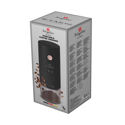 BH/9800, Molinillo de café portátil recargable, Negro, Oro rosa, Molinillo de café, Carga eléctrica/con cable, Molinillo de café portátil, Molinillo de café eléctrico, Electrodomésticos de cocina