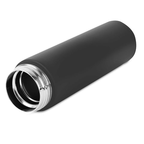 Product image of Drinking bottle with LED temperature display 0,5L. Part of the Anthracite Collection . Features: • Material: inner body 18/10 stainless steel with matt powder coating • Capacity: 0,5 L • 18/10 stainless steel purifying filter • Color: matt anth.... (Studio view). Official Berlinger Haus product, boosted by Promintra sl.