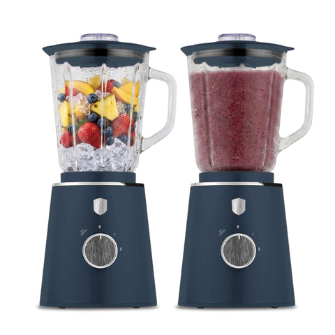 Product image of Table blender with 1,5L GLASS jar 1000W. Part of the Deep Sea Collection . Features: • Material: plastic, glass • Power: 1000 W • Voltage: 220-240V, 50-60 Hz • 1,5 L glass jar • Length of power cord: 100 cm • Color: matt blue, grey .... (Conceptual view). Official Berlinger Haus product, boosted by Promintra sl.