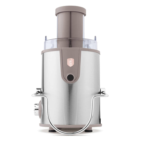 Product image of Juice extractor. Part of the Taupe Collection . Features: • Material: stainless steel body, stainless steel filter • Capacity: 600 ml juice cup, 1300 ml pulp cup • 220-240V 50-60Hz 500W • Length of power c.... (Studio view). Official Berlinger Haus product, boosted by Promintra sl.