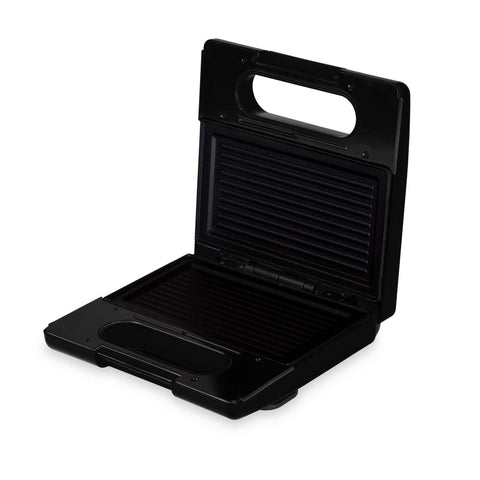 Product image of Sandwich maker. Part of the Black Vantage Collection/Matte Black Collection/Black Silver Collection . Features: • Material: aluminium, bakelite • Power: 650-780 W • Voltage: 220-240 V, 50/60Hz • Plate size: 22,5*13 cm • NON-STICK coating • Length of power cor.... (Studio view). Official Berlinger Haus product, boosted by Promintra sl.