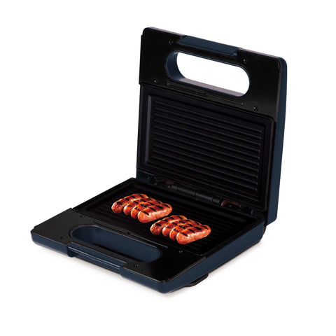 Product image of Sandwich maker. Part of the Deep Sea Collection . Features: • Material: aluminium, bakelite • Power: 650-780 W • Voltage: 220-240 V, 50/60Hz • Plate size: 22,5*13 cm • NON-STICK coating • Length of power cor.... (Studio view). Official Berlinger Haus product, boosted by Promintra sl.