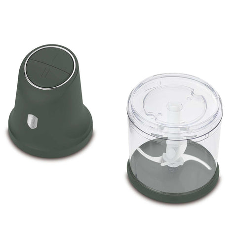 Product image of Chopper 2in1. Part of the Matte Green Collection . Features: • Material: stainless steel, plastic • Power: 300 W • 220-240 V 50/60 Hz • Bowl capacity: 1L • Working capacity: 0,5L • Length of power cord: 65-70.... (Studio view). Official Berlinger Haus product, boosted by Promintra sl.