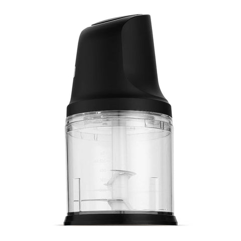 Product image of Chopper 2in1. Part of the Black Vantage Collection/Matte Black Collection/Black Silver Collection . Features: • Material: stainless steel, plastic • Power: 300 W • 220-240 V 50/60 Hz • Bowl capacity: 1L • Working capacity: 0,5L • Length of power cord: 65-70.... (Studio view). Official Berlinger Haus product, boosted by Promintra sl.