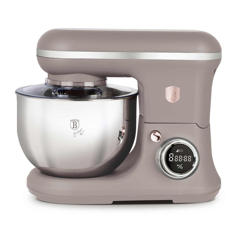 Product image of Kitchen machine. Part of the Taupe Collection . Features: • Material: stainless steel, plastic • 1500 W, 220-240V, 50/60 Hz • Include: • 18/10 stainless steel bowl 6L • Non-stick dough hook • Non-stick bea.... (Studio view). Official Berlinger Haus product, boosted by Promintra sl.
