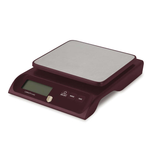Product image of Digital kitchen scale capacity 6kg. Part of the Leonardo Collection . Features: • Material: stainless steel and plastic • Capacity: 6 kg • Size: 18,8*15*4,2 cm • Weight unit: g/oz/ml/lb • 2 pcs AAA battery included • Color: bor.... (Studio view). Official Berlinger Haus product, boosted by Promintra sl.