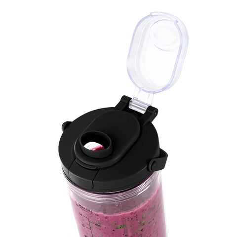 Product image of Cordless portable blender. Part of the Black Rose Collection . Features: • Material: stainless steel, plastic • Power: 110 W • Capacity: 400 ml • Rechargeable battery: 2000mAh, 7,4 V • Charging time: 3 hours • Accessorie.... (Studio view). Official Berlinger Haus product, boosted by Promintra sl.