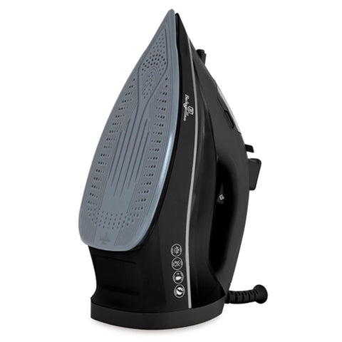 Product image of Iron. Part of the Black Vantage Collection/Matte Black Collection/Black Silver Collection . Features: • 220-240V, 50/60Hz, 2200 W • Functions: Dry/Steam/Burst/Spray/Self clean • Water tank capacity: 300 ml • Soleplate size: 22.4*12.3 cm • Length of .... (Studio view). Official Berlinger Haus product, boosted by Promintra sl.